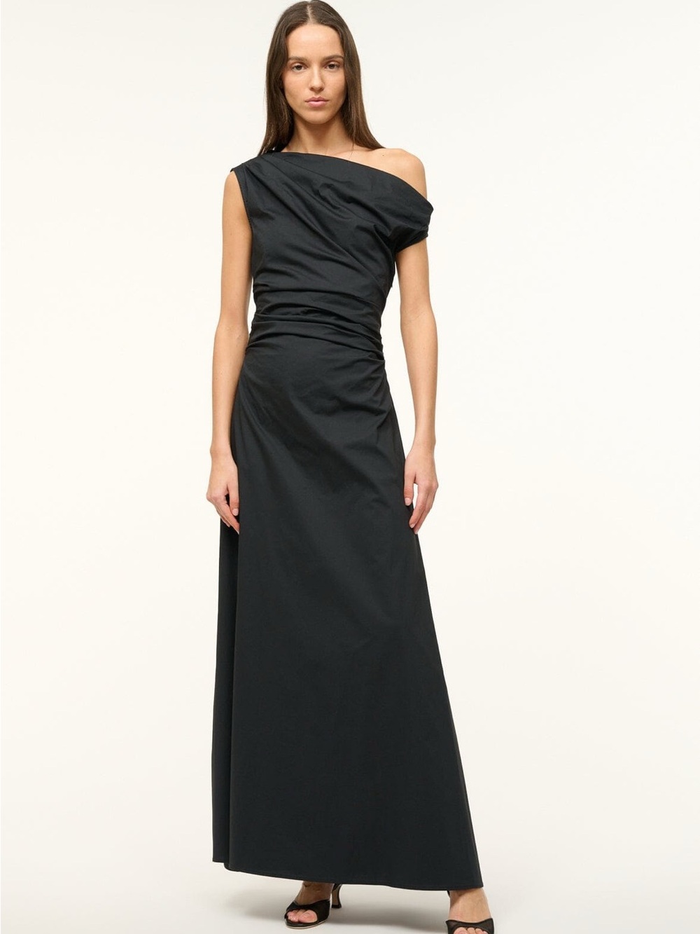 Staud Maxi Phare Off-Shoulder Black Evening Gown
